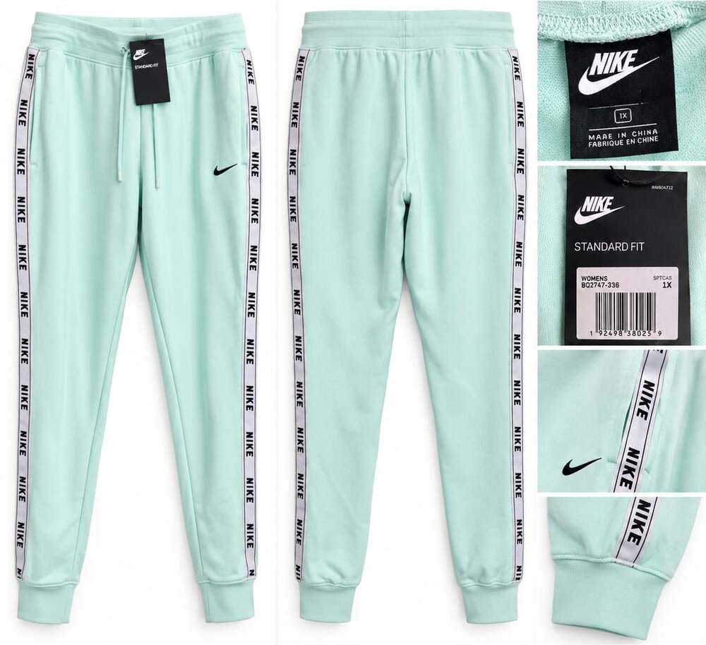 Nike Women's Tape Pack Fleece Sweatpants Mint Green Size 1X BQ2747-336 NWT